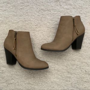 Brown Heeled Booties